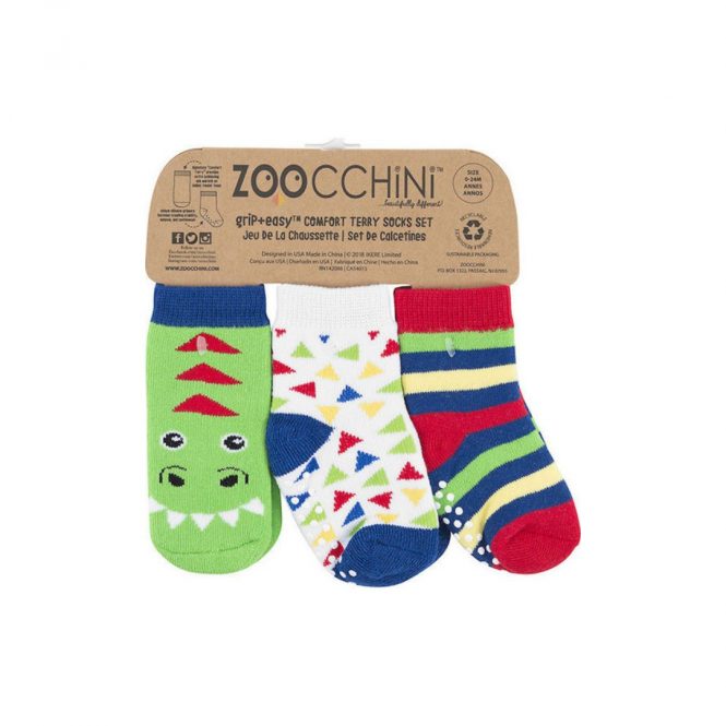 Zoocchini: Σετ 3 Καλτσάκια Ντέβιν ο Δεινόσαυρος (0-24 months) ZOO11809