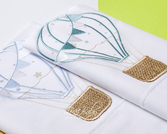 Lina Baby Σετ Λαδόπανο LB-1380 Air Balloon White Blue / White Mint - Image 2