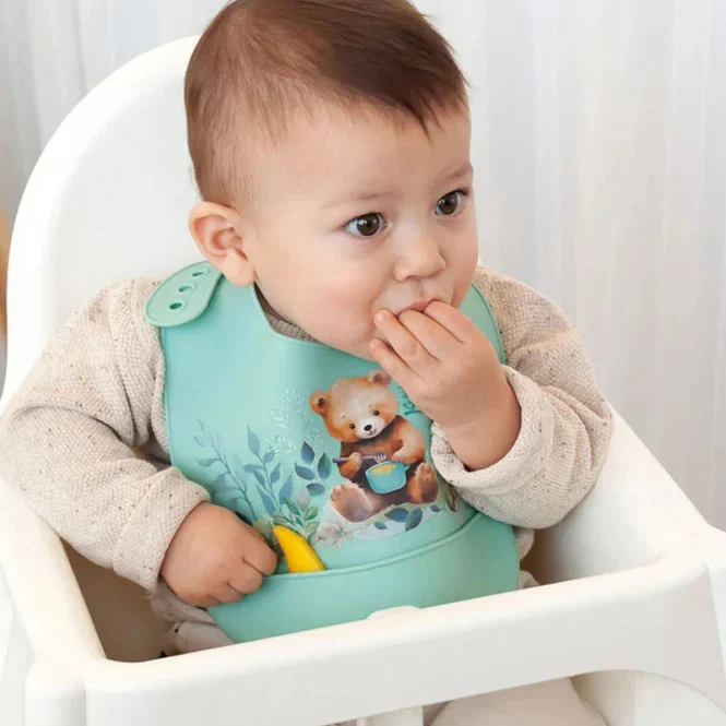 Σαλιάρα Σιλικόνης 4+ Μηνών (24x32) Kiokids Little Bear 3738 - Image 3