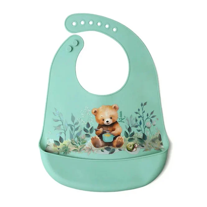 Σαλιάρα Σιλικόνης 4+ Μηνών (24x32) Kiokids Little Bear 3738 - Image 4