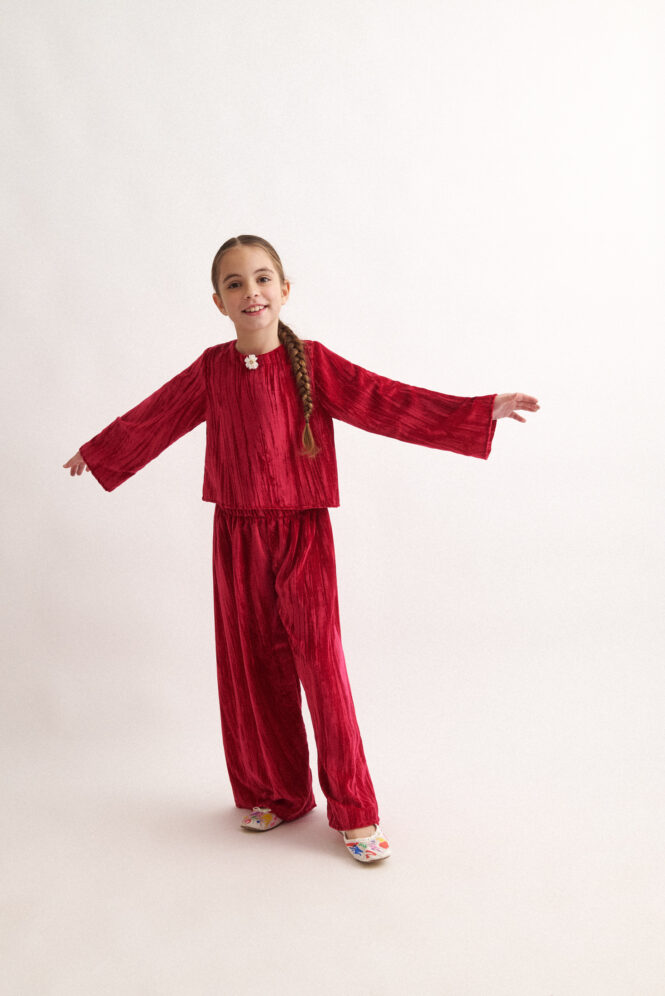Two in a castle - Velvet Set W/Flare Top & Pants (T6657) - Image 6