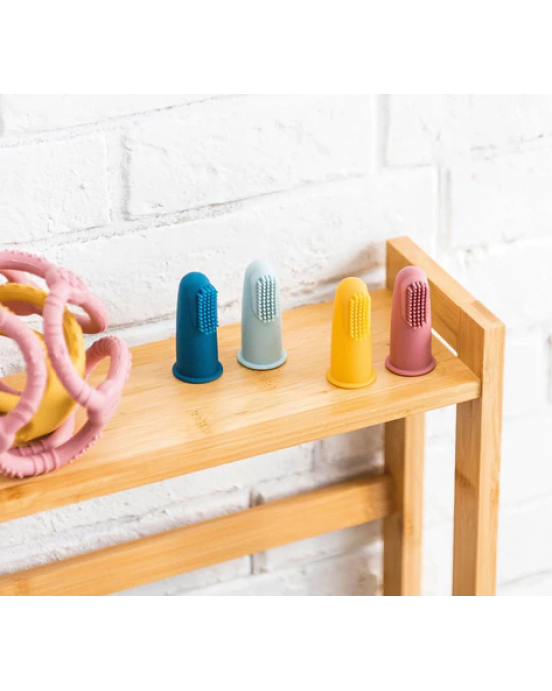 Nattou Silicon Σετ 2 βρεφικές οδοντόβουρτσες σιλικόνης (πετρόλ-γαλάζιο) Ν876674 - Image 3