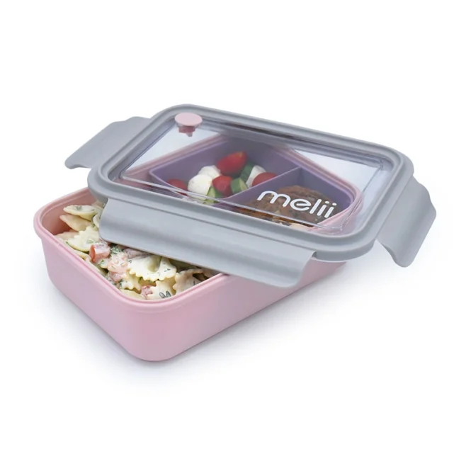 Melii Φαγητοδοχείο Bento 3 Θέσεων 1250ml Ροζ-Μωβ - Image 4