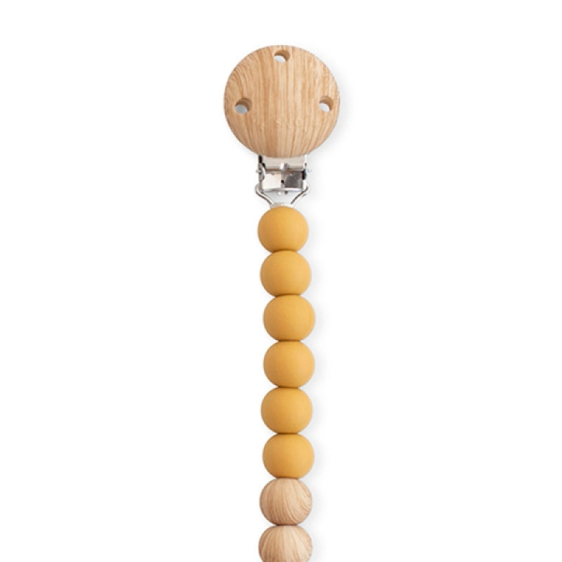 Saro Κλιπ Πιπίλας Σιλικόνης Woody Ώχρα 0m+ 14385 - Image 3
