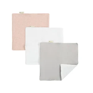 Λαβέτες Μωρού Οργανικό Βαμβάκι Planet Ροζ 3τμχ.