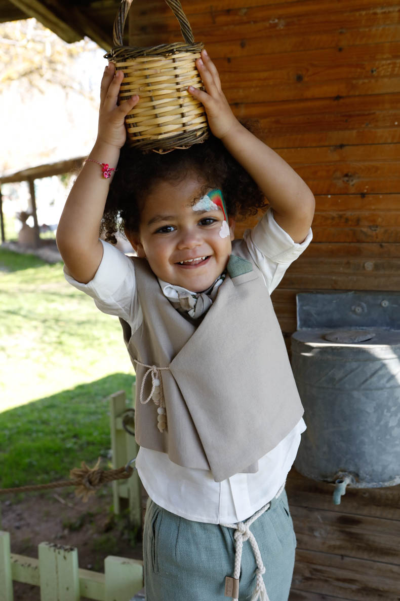 Βαπτιστικό Κοστούμι Theodosis Μπεζ-Πράσινο 1730, Bambolino - Image 2
