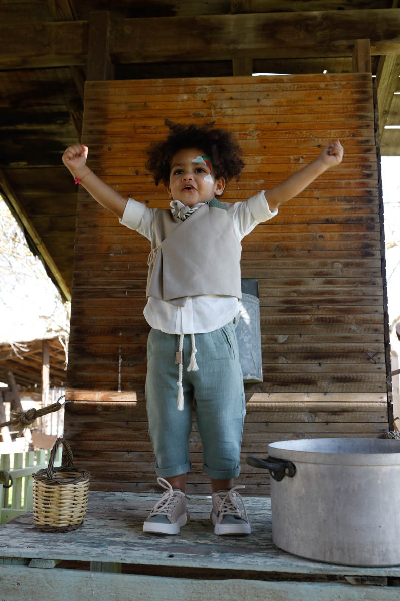 Βαπτιστικό Κοστούμι Theodosis Μπεζ-Πράσινο 1730, Bambolino - Image 3