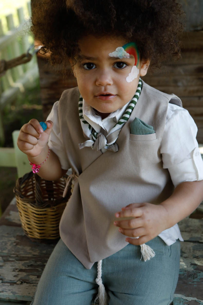 Βαπτιστικό Κοστούμι Theodosis Μπεζ-Πράσινο 1730, Bambolino - Image 6