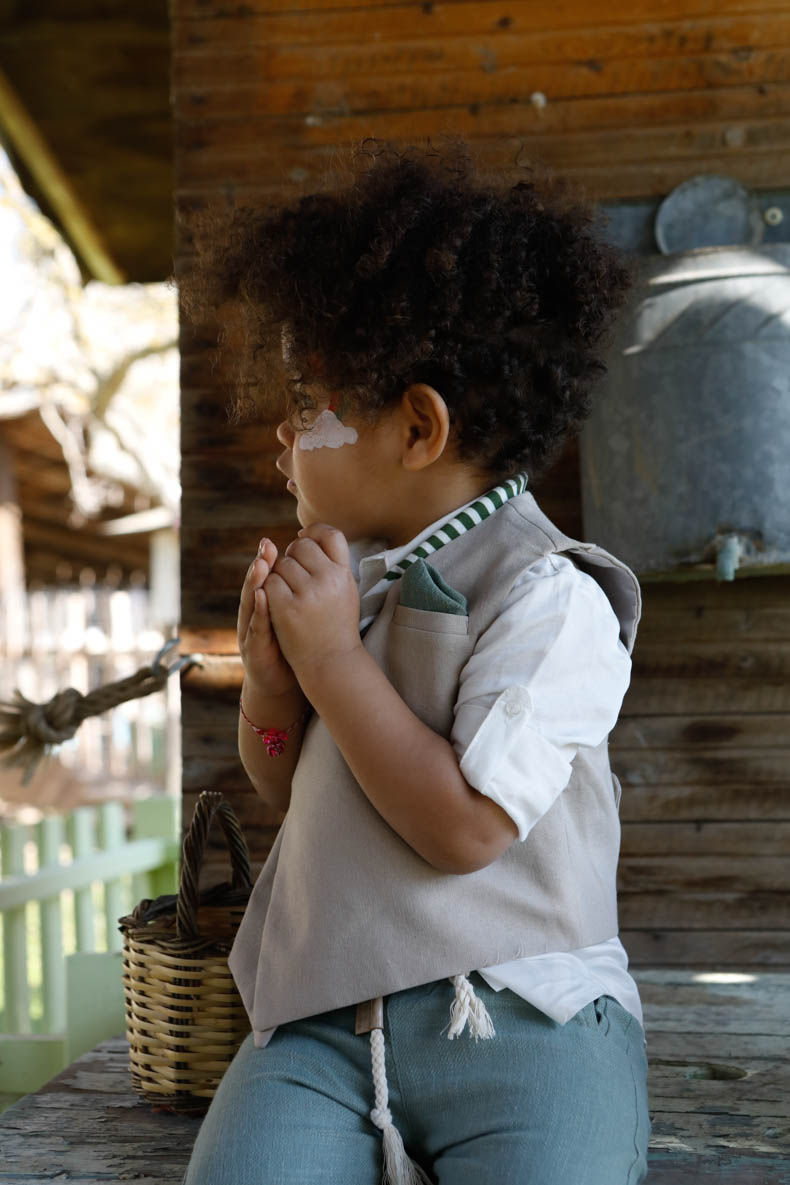Βαπτιστικό Κοστούμι Theodosis Μπεζ-Πράσινο 1730, Bambolino - Image 13