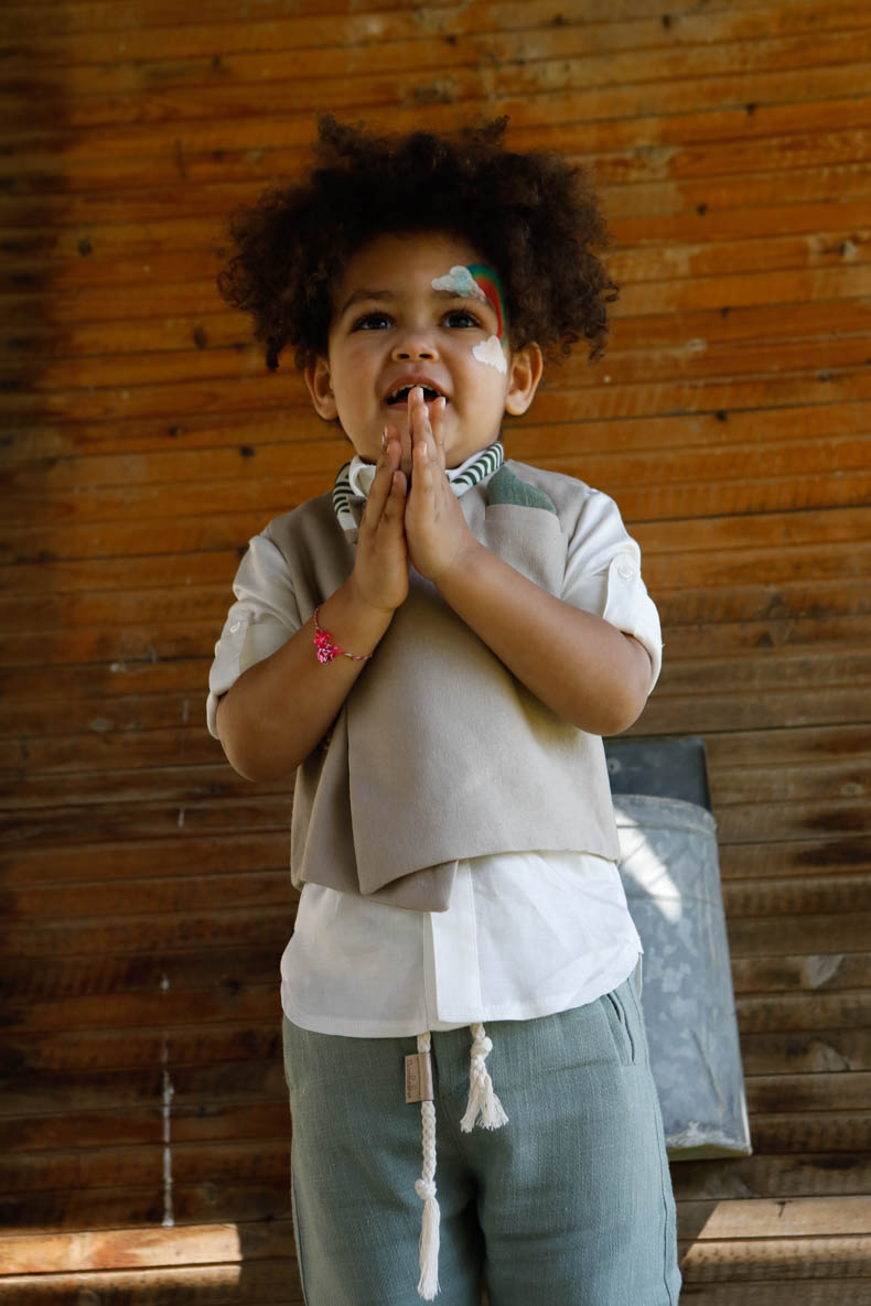 Βαπτιστικό Κοστούμι Theodosis Μπεζ-Πράσινο 1730, Bambolino - Image 9