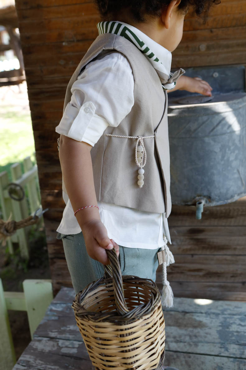 Βαπτιστικό Κοστούμι Theodosis Μπεζ-Πράσινο 1730, Bambolino - Image 11