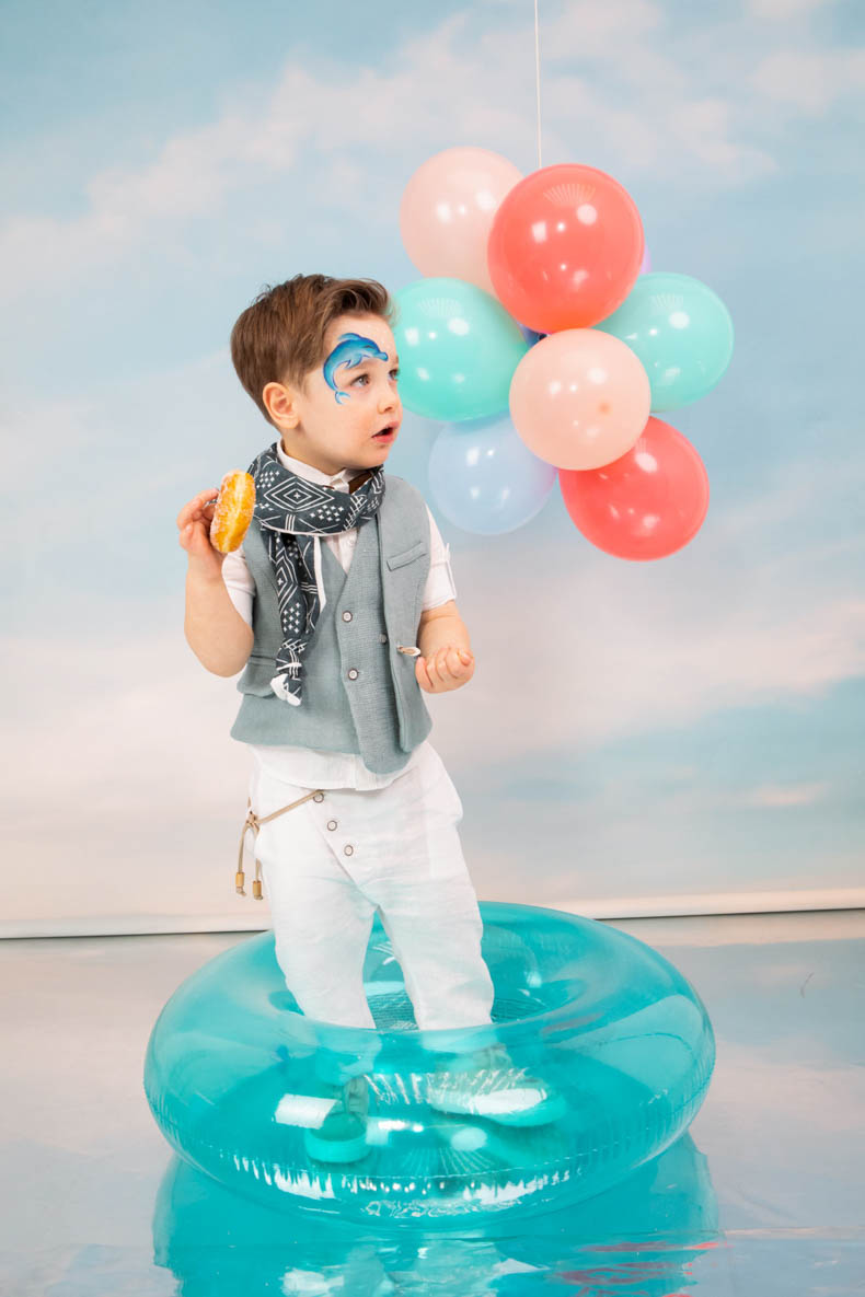 Bambolino Βαπτιστικό Κοστούμι για Αγόρι Λινό Λευκό