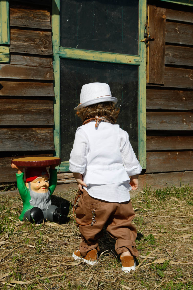 Αμπιγιέ σετ βάπτισης Bambolino, λευκό με ταμπά. Pantelis - Image 5