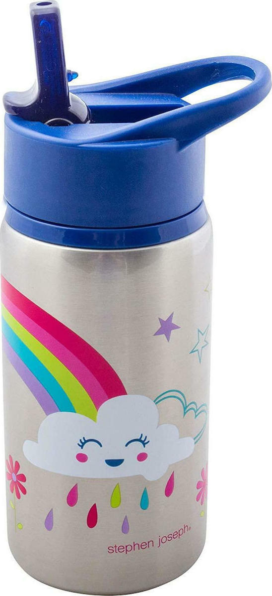 Stephen Joseph Ανοξείδωτο Παγούρι με Καλαμάκι Rainbow 532ml SJ117518 - Image 2
