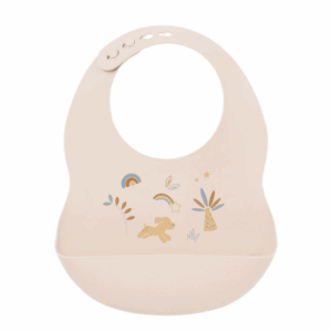 Nattou Silicon Σαλιάρα σιλικόνης (μπεζ) N876391