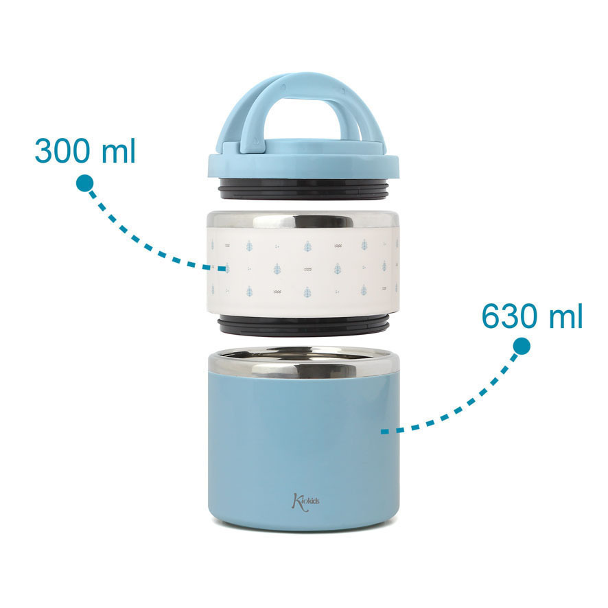 Βρεφικό Θερμόδοχείο Φαγητού με 2 Θαλάμους Σιέλ 930ml - Image 3