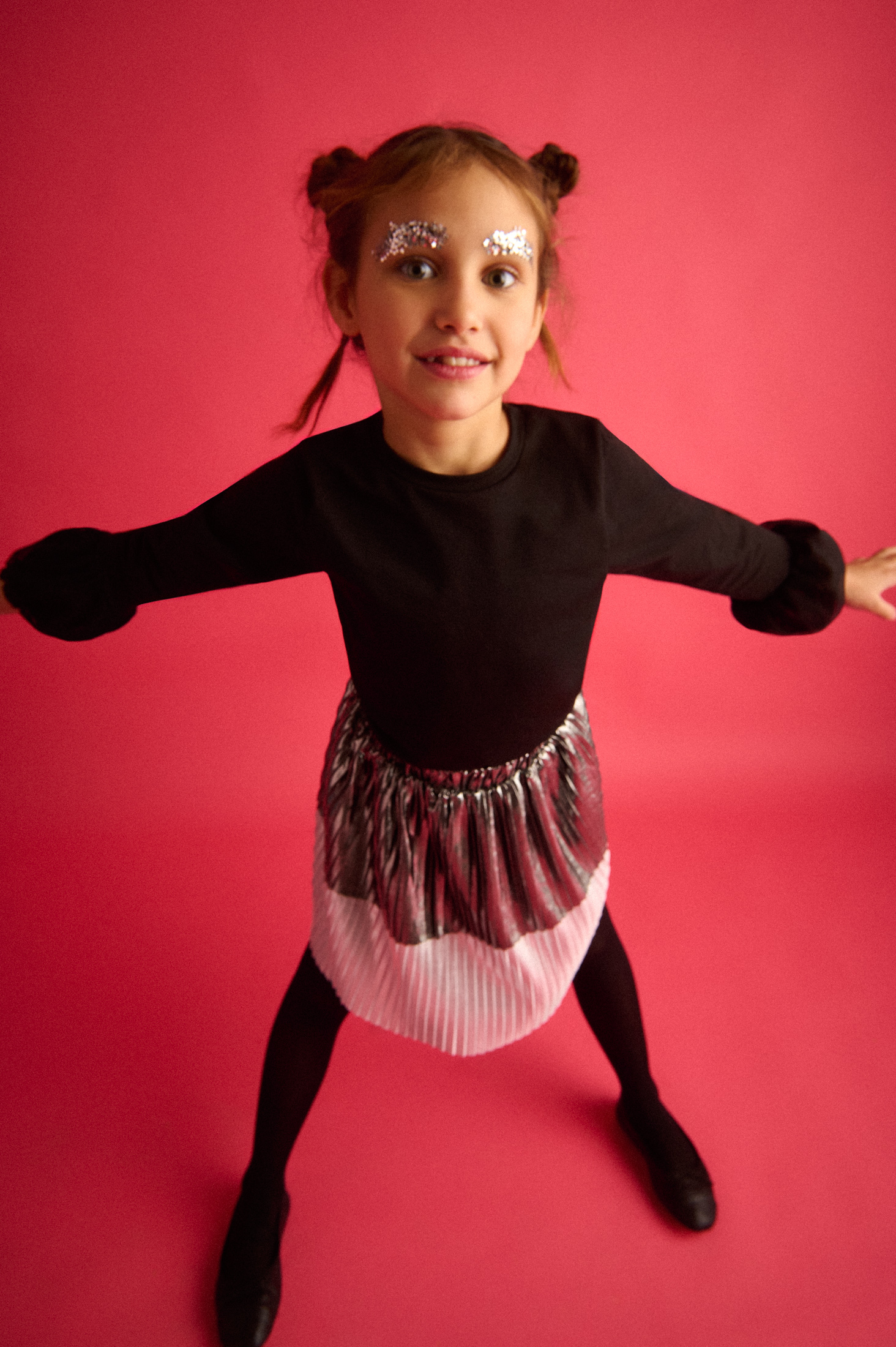 Two in a castle - Μεταλλική Φούστα Ασημί (T6672) - Image 7