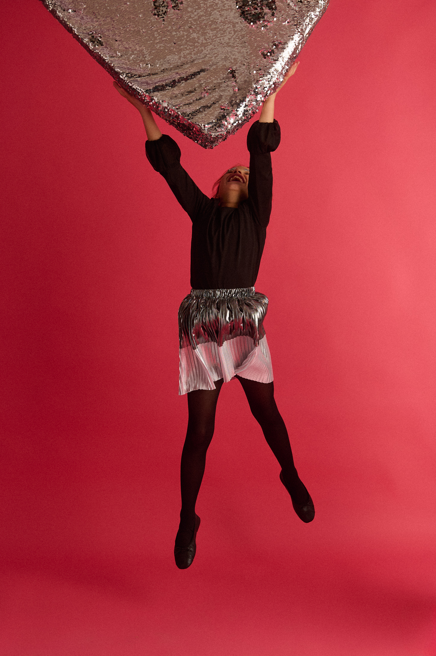 Two in a castle - Μεταλλική Φούστα Ασημί (T6672) - Image 8