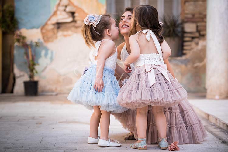 Φούστα tutu τούλινη & Μπλουζάκι εξώπλατο δαντέλα W2439-W2700 - Image 3