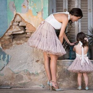 Φούστα tutu τούλινη & Μπλουζάκι εξώπλατο δαντέλα W2439-W2700