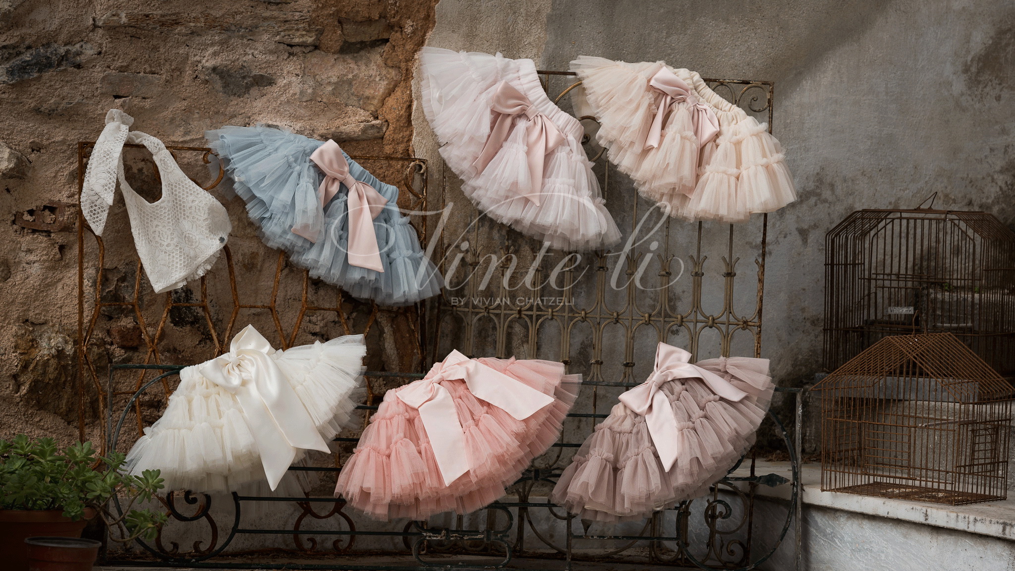 Φούστα tutu τούλινη & Μπλουζάκι εξώπλατο δαντέλα 2439-2731 - Image 3