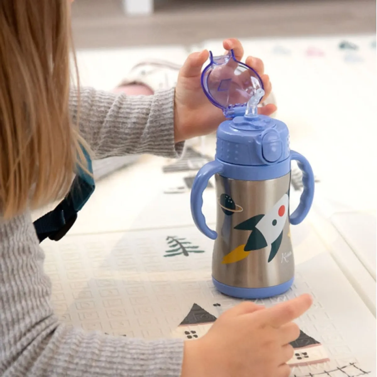 Kiokids Παιδικό Παγούρι Θερμός Ανοξείδωτο Μπλε 280ml - Image 4