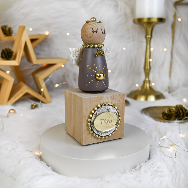 Αγγελάκι Ξύλινο S – Καφέ - Image 2