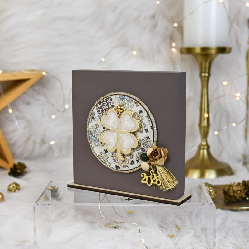 Διακοσμητική πλακέτα τετράγωνη – Καφέ - Image 3