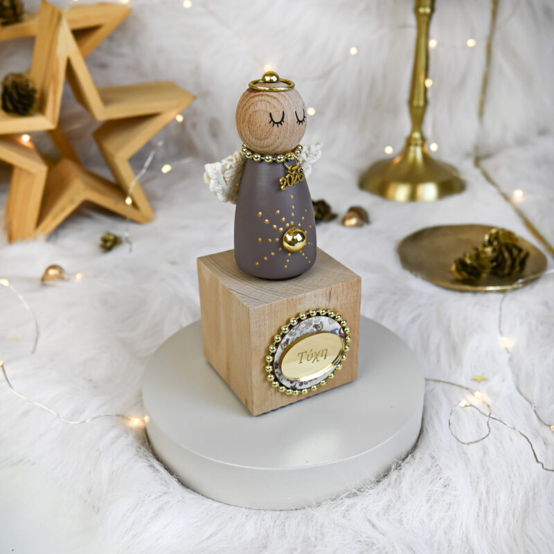 Αγγελάκι Ξύλινο S – Καφέ - Image 3