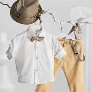  Βαπτιστικό Σετ Ρούχα Vinteli 5113 Με μπεζ Αξεσουάρ