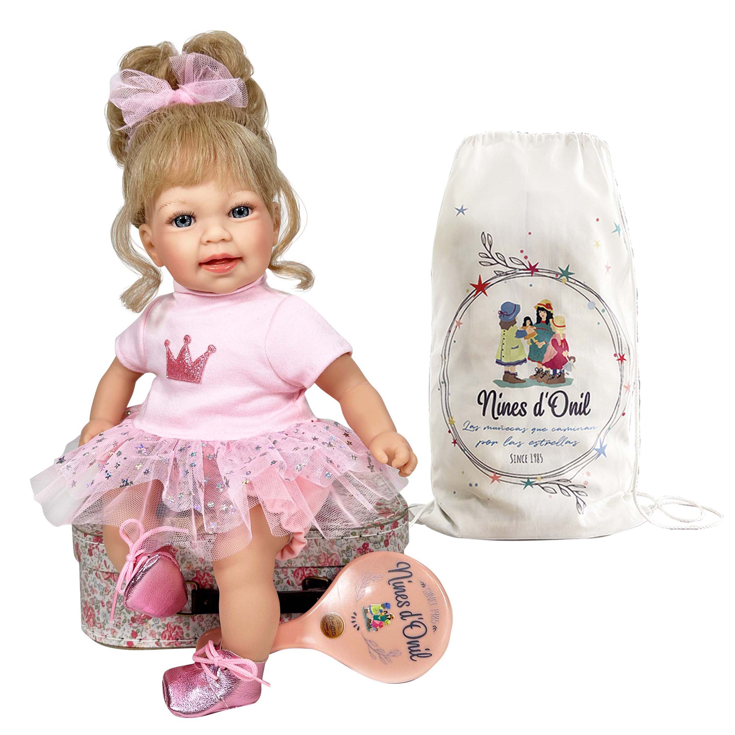 Nines D'Onil: Little Susi Glitter Ξανθιά με βούρτσα - 40 εκ.