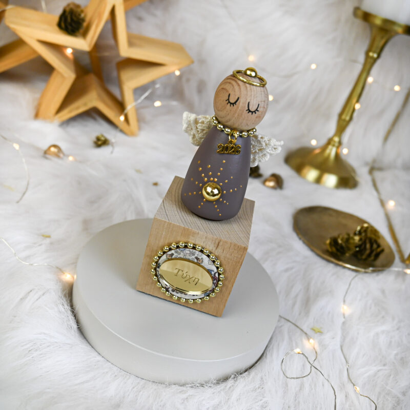 Αγγελάκι Ξύλινο S – Καφέ - Image 5