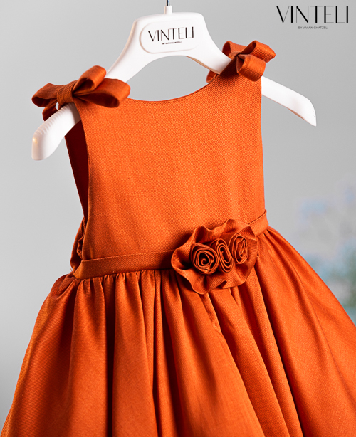 Βαπτιστικό Φόρεμα Vinteli 6218 Πορτοκαλί - Image 3