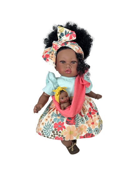 Nines D'Onil: Addis με φλοράλ φόρεμα και μωρό σε μάρσιπο - 45 εκ.