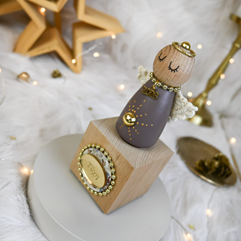 Αγγελάκι Ξύλινο S – Καφέ - Image 6