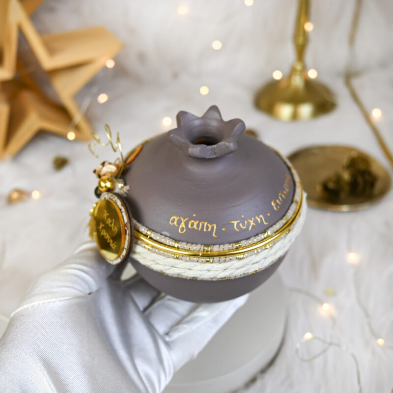 Κεραμικό Ρόδι – Καφέ - Image 6