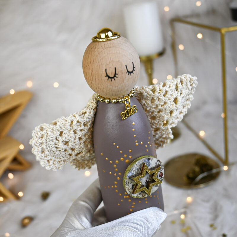 Αγγελάκι Ξύλινο B – Καφέ - Image 6