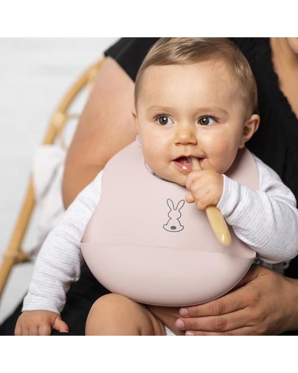 Nattou Silicon Σαλιάρα σιλικόνης (ροζ) N877046 - Image 2