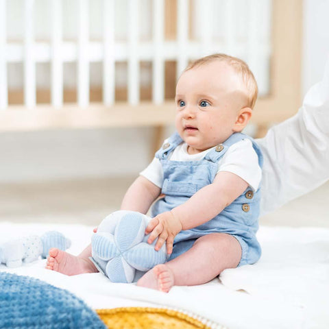 Nattou Lapidou Υφασμάτινη μπάλα με ήχους και χειρολαβές (μπλε-γαλάζιο) N877190 - Image 2