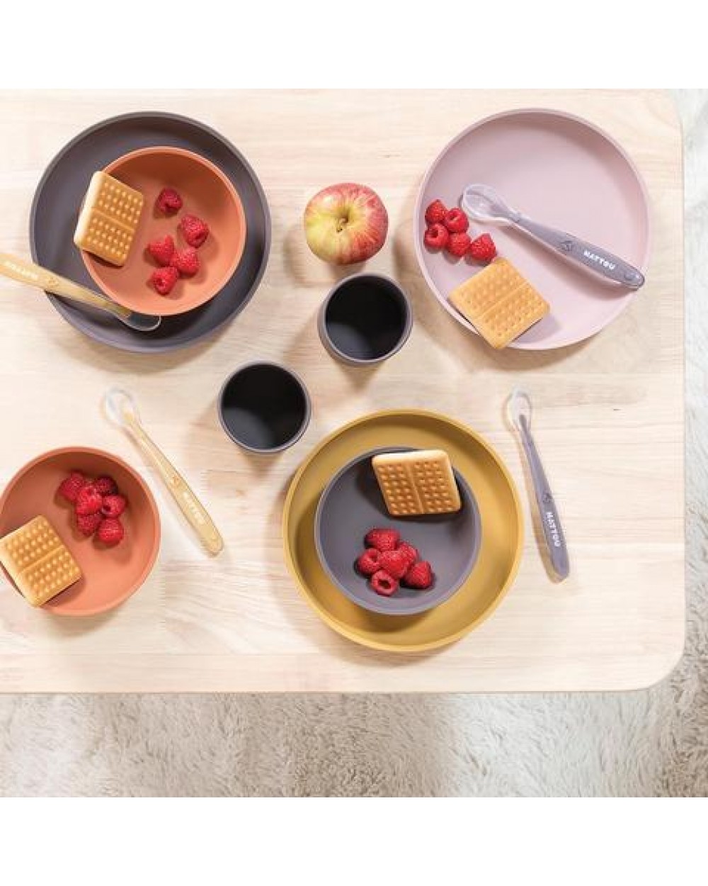 Nattou Silicon Σετ φαγητού 4 τεμαχίων (ροζ-μωβ μελιτζάνας) Ν877763 - Image 3