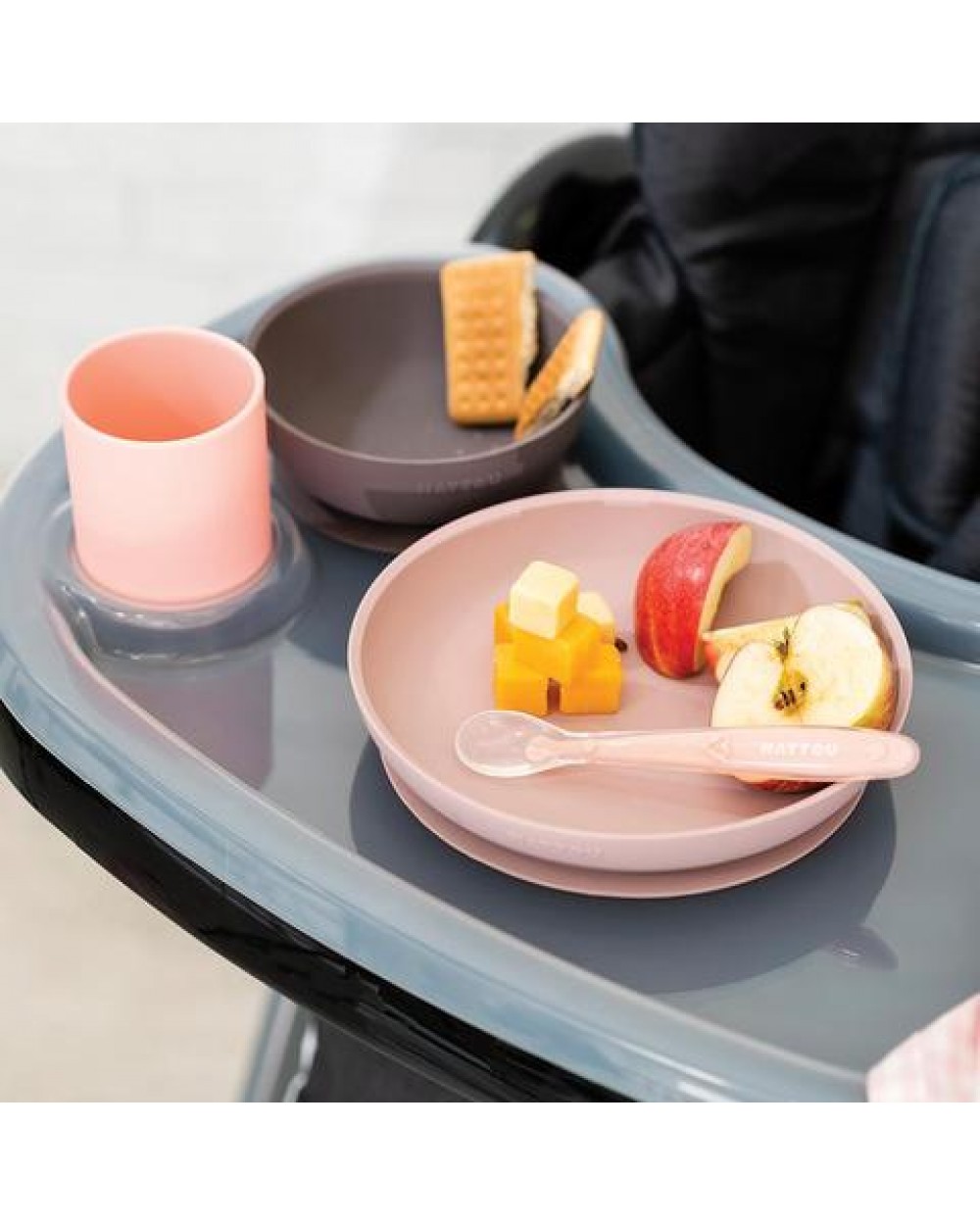 Nattou Silicon Σετ φαγητού 4 τεμαχίων (ροζ-μωβ μελιτζάνας) Ν877763 - Image 4