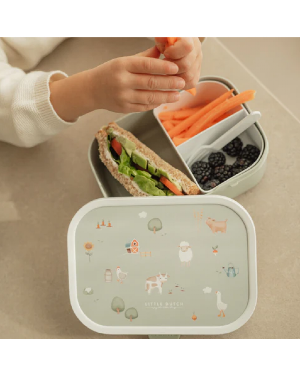 Little Dutch Δοχείο φαγητού με 3 διαμερίσματα Little Farm MEP107440065399 - Image 4