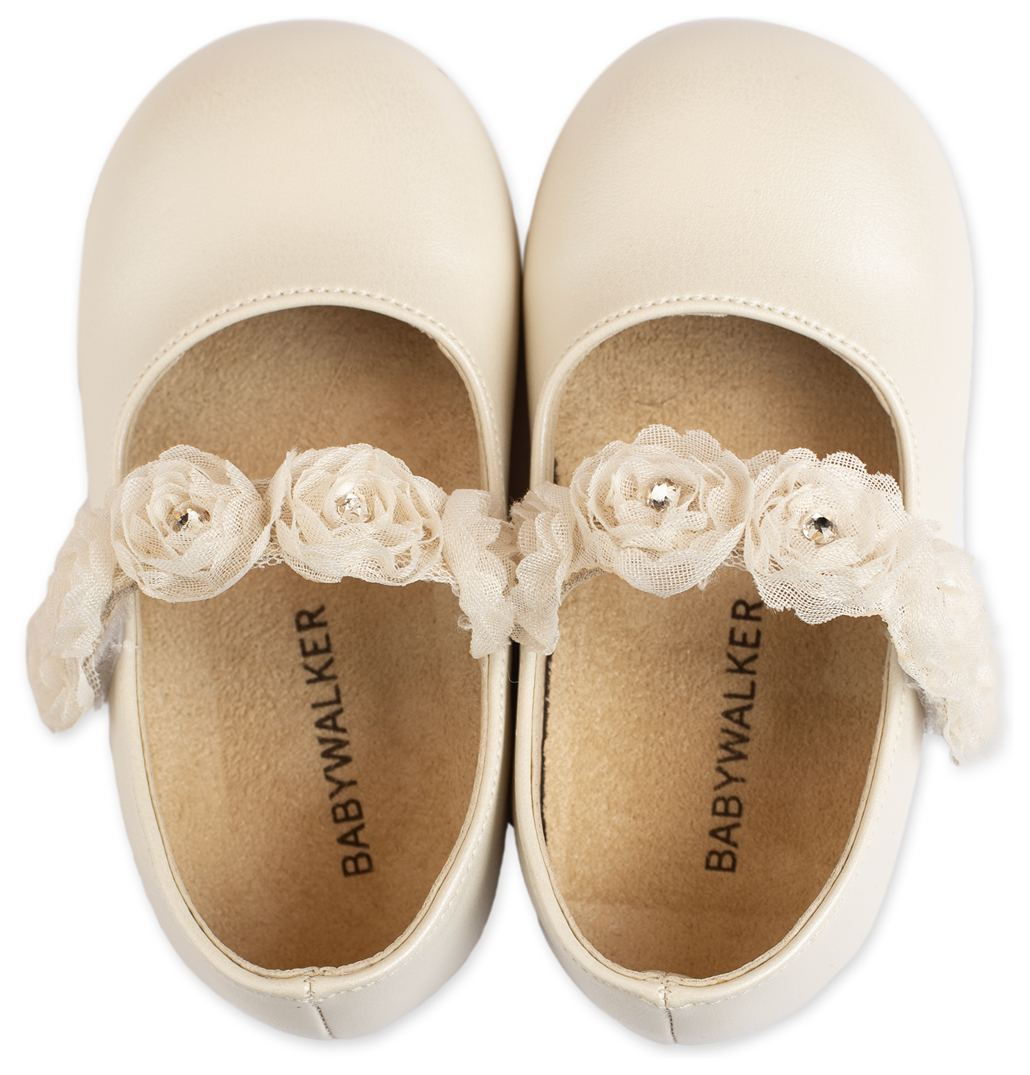 Γοβάκι Μονή Μπαρέτα με Λουλούδια BS3523 Εκρού - Image 3