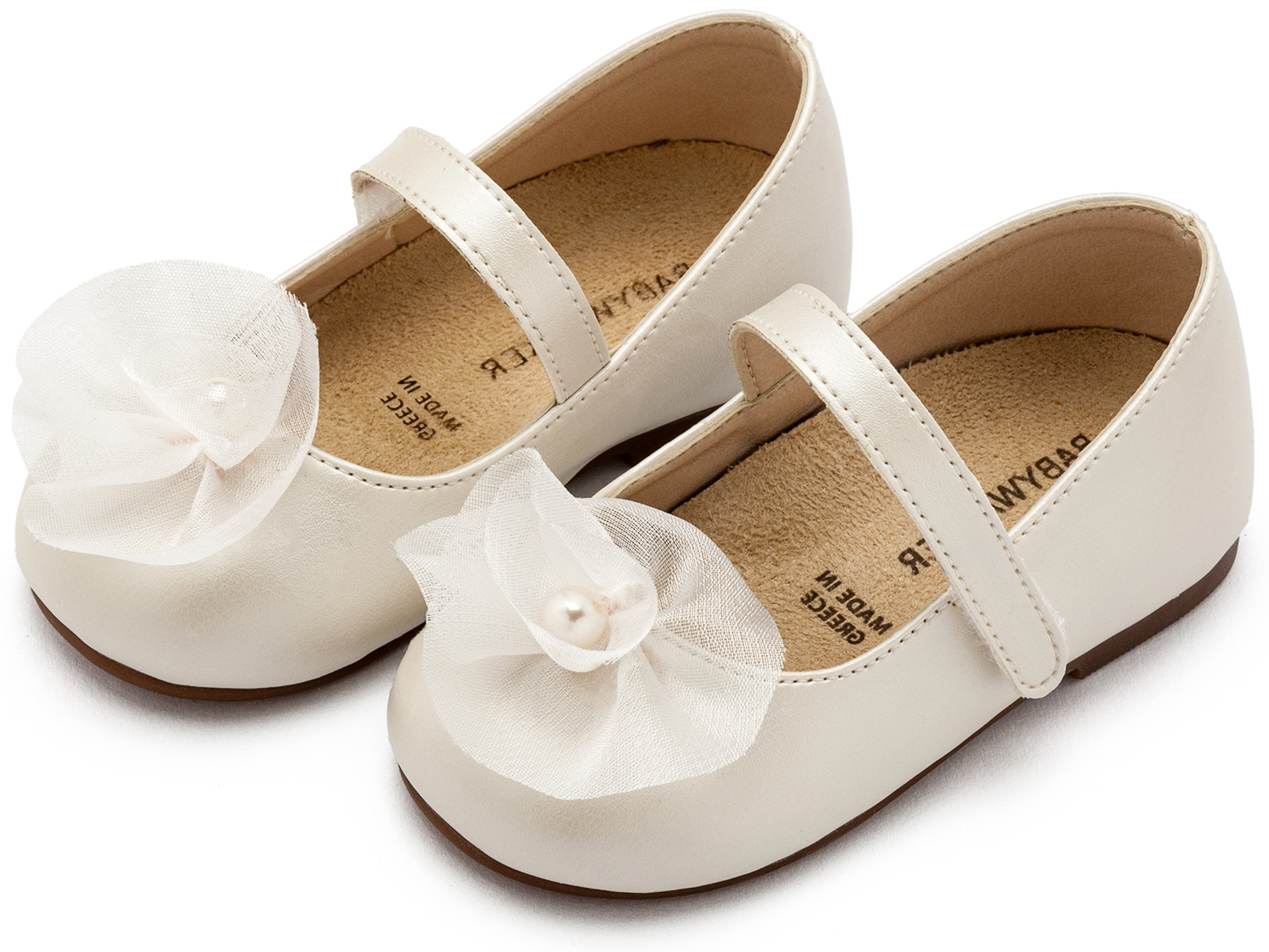 Γοβάκι Μονή Μπαρέτα με Λουλούδι BS3593 Εκρού - Image 3