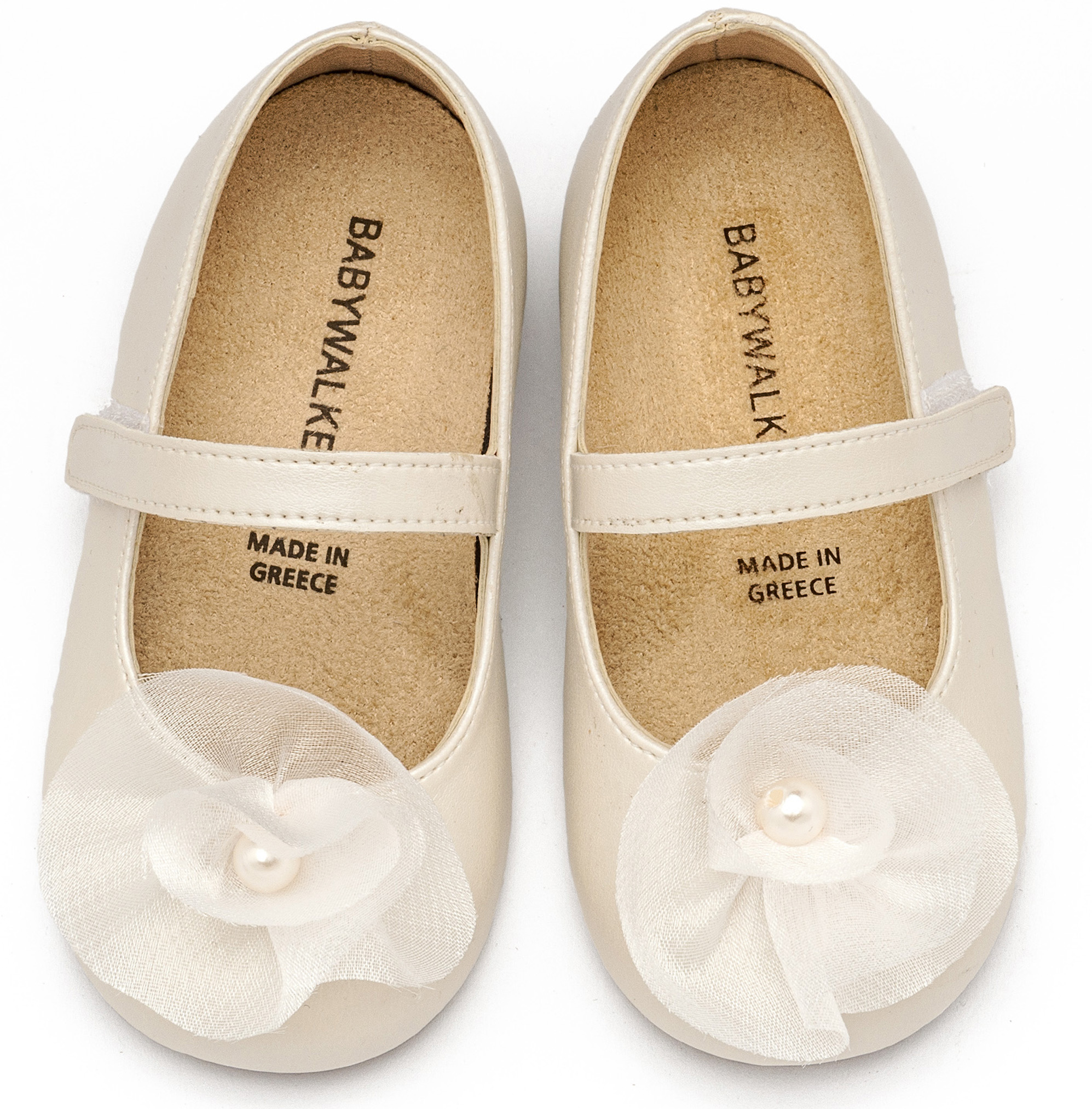 Γοβάκι Μονή Μπαρέτα με Λουλούδι BS3593 Εκρού - Image 2