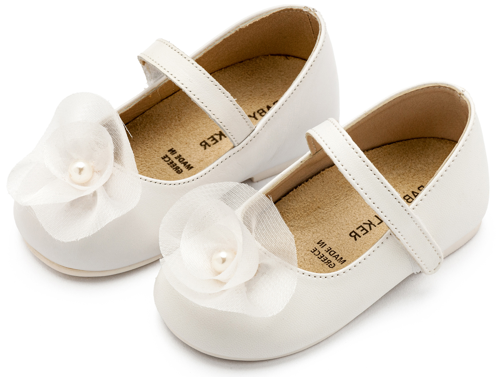 Γοβάκι Μονή Μπαρέτα με Λουλούδι BS3593 Λευκό - Image 3