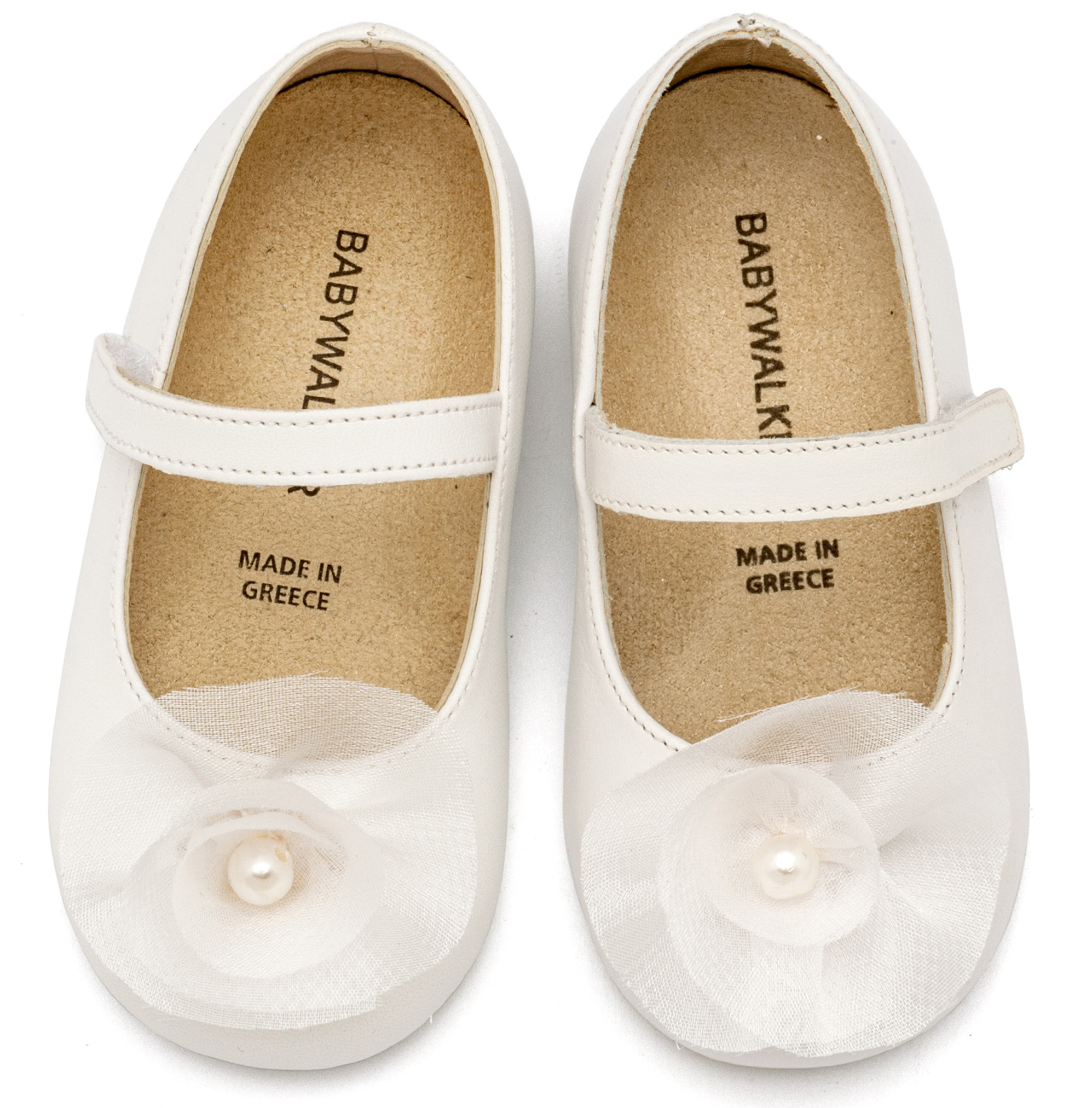 Γοβάκι Μονή Μπαρέτα με Λουλούδι BS3593 Λευκό - Image 2