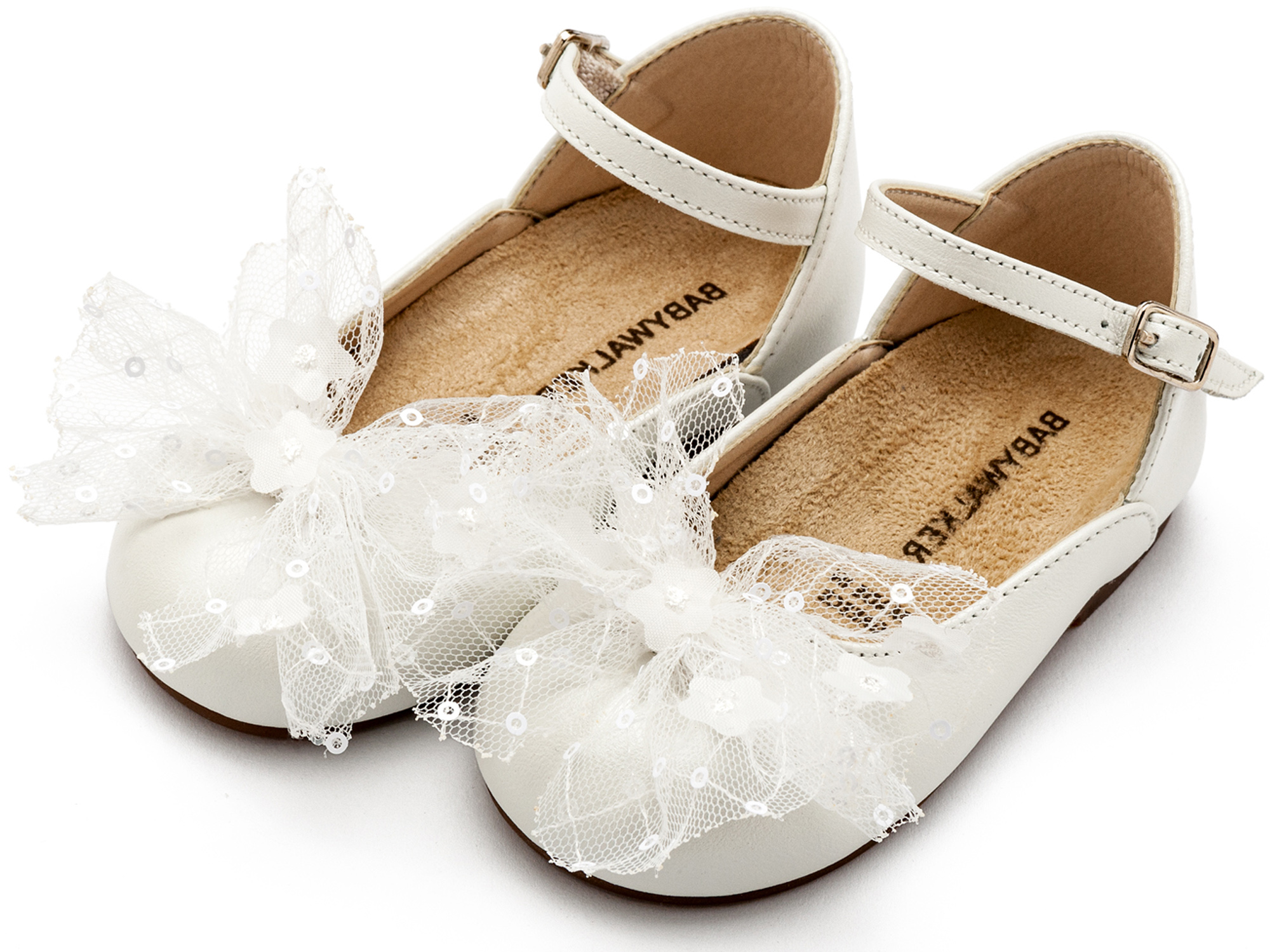 Γαλλικό Γοβάκι με Τούλινο Φιόγκο BW4853 Εκρού - Image 3