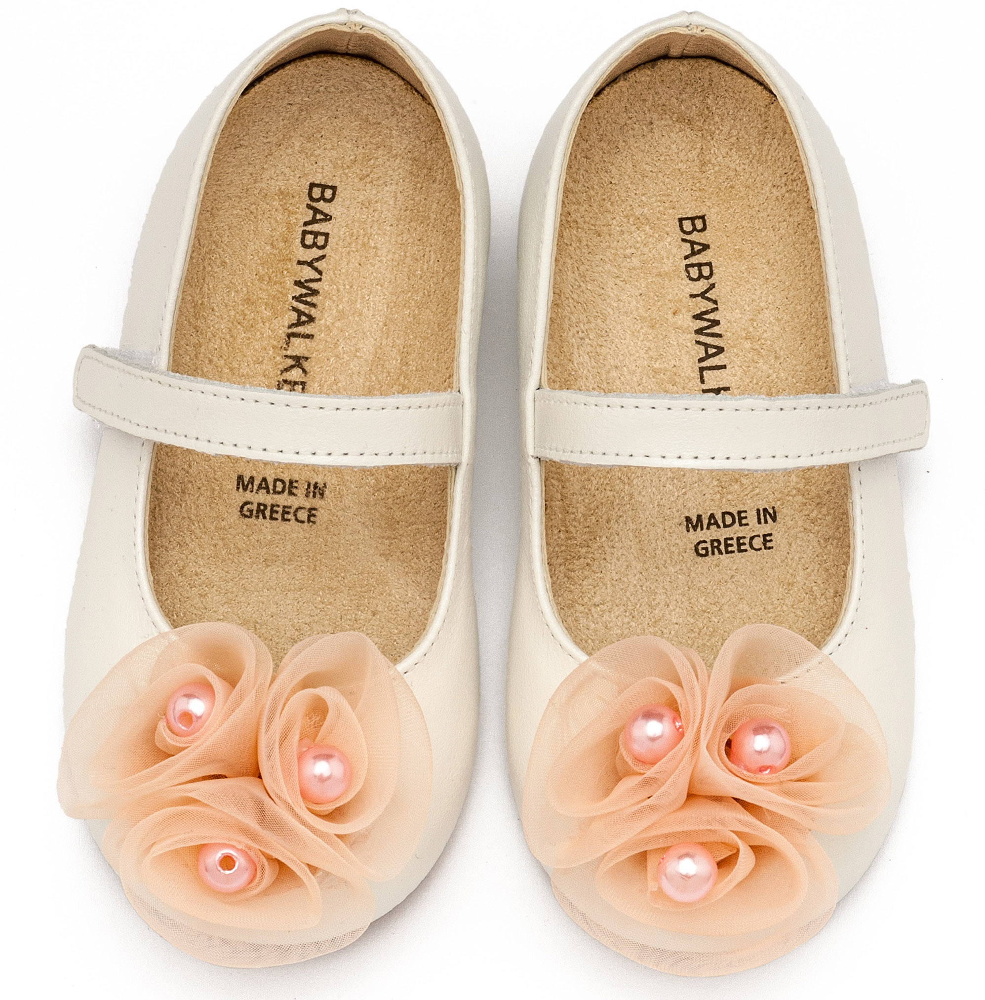 Γοβάκι Μονή Μπαρέτα Χρατς με Διακοσμητικό Οργάντζα BW4858-IVORY-PINK - Image 2