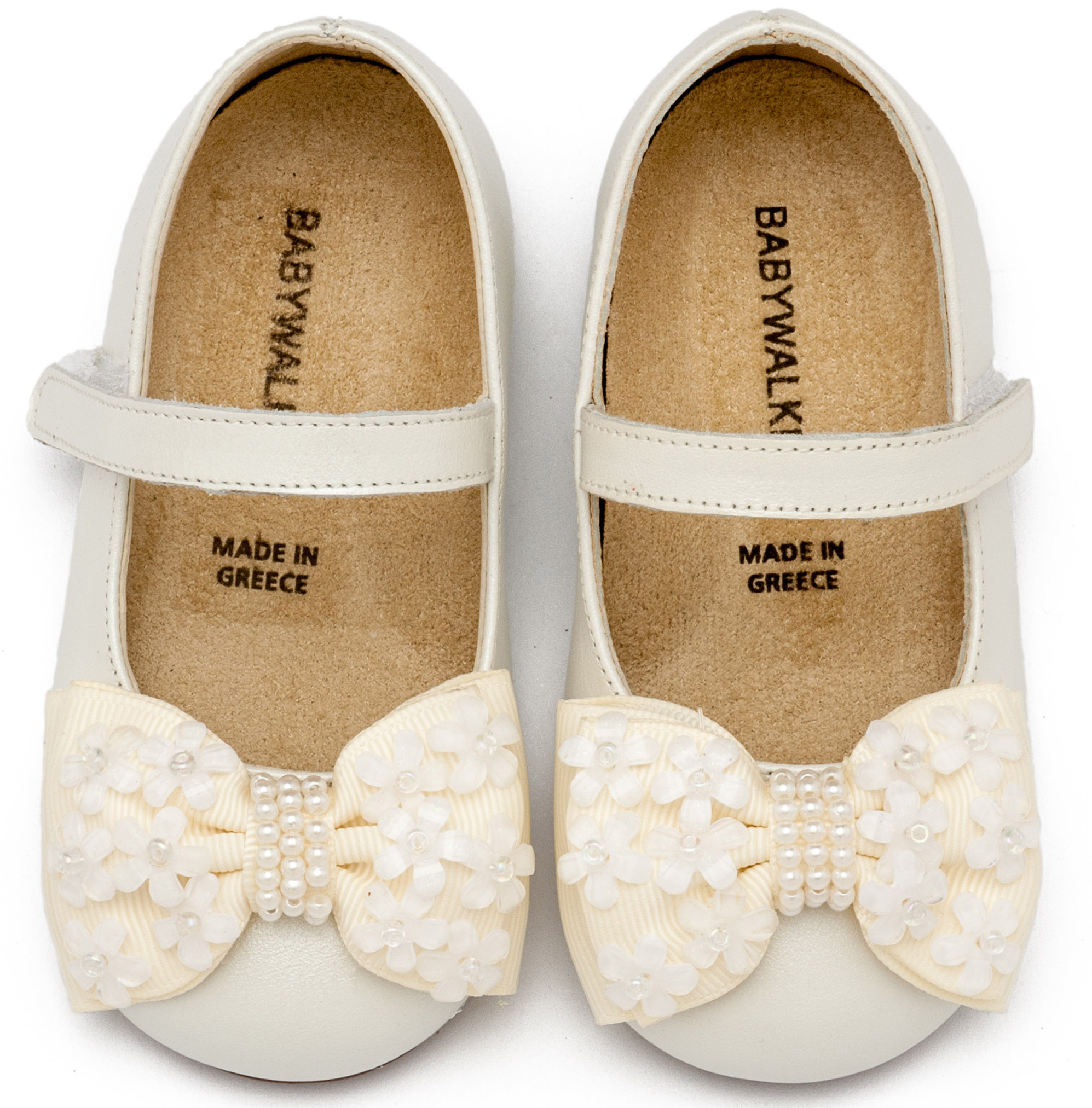 Γοβάκι Μονή Μπαρέτα Χρατς με Gros Grain Φιογκάκι BW4862-IVORY - Image 2